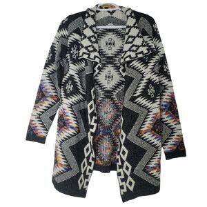 Estudio Moda Womens Cardigan Open Front Sweater Small Aztec Southwest Spanish